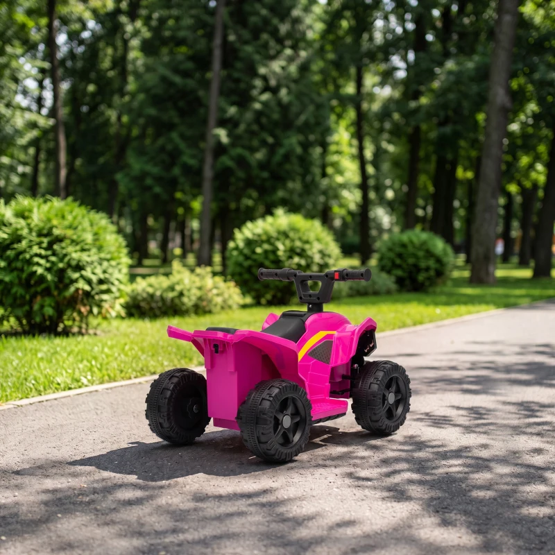 AIYAPLAY Kinder Quad Elektro 6V Kinderquad mit Lithium-Akku Vorwärtsfunktion Lenkerknopf-Steuerung 1,5-2 Jahre Hellrot