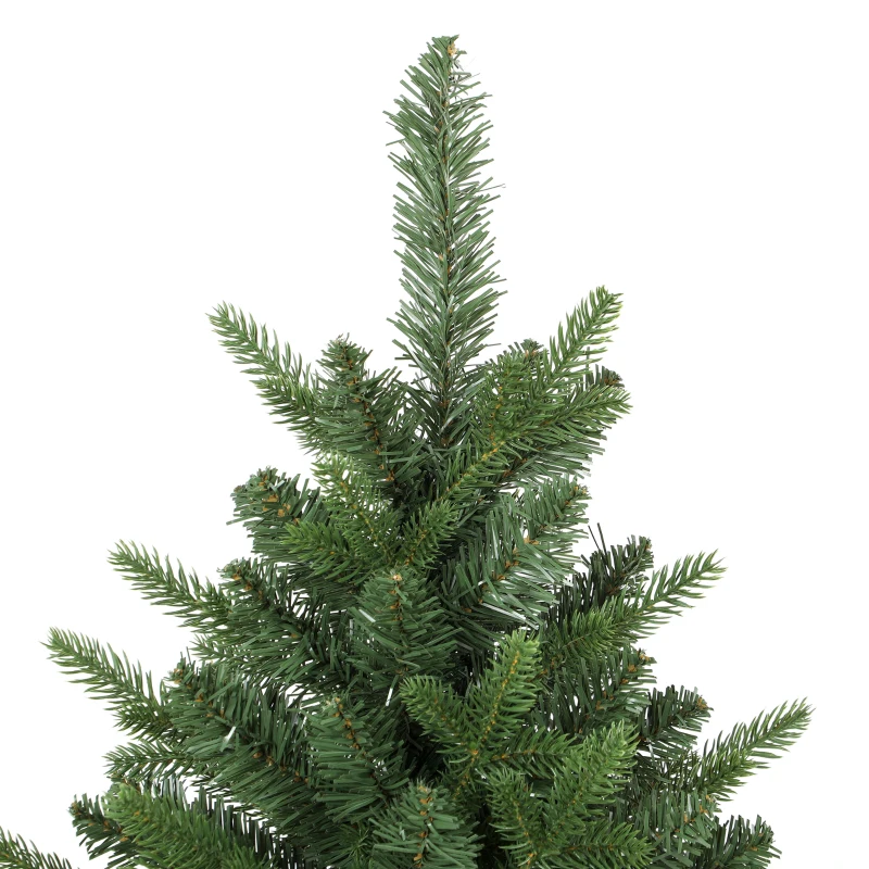 HOMCOM Kunstkerstboom 180 cm met inklapbare houten standaard, 1438 takpunten, groen