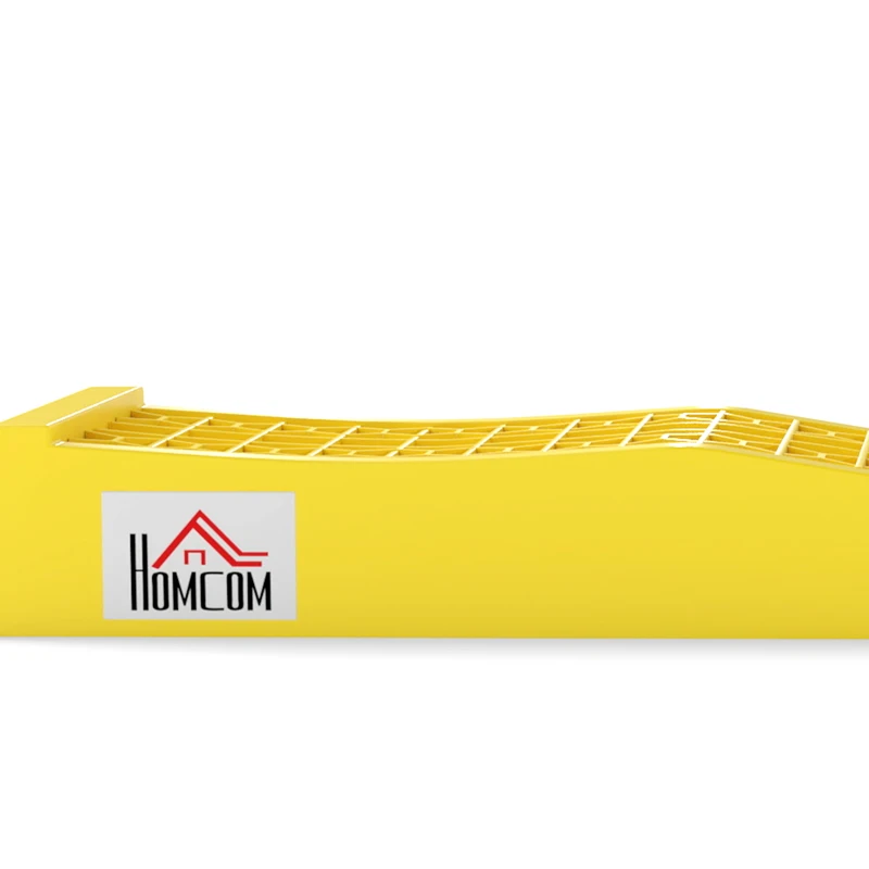 HOMCOM Ensemble de 2 rampes pour voiture véhicule utilitaire rampe de chargement dim. 70L x 19,5l x 7,8H cm PP jaune