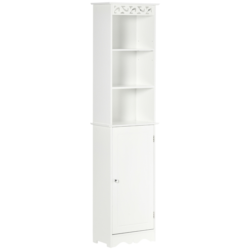 HOMCOM Armario de Baño Gabinete Consola Mueble Aparador Organizador de Almacenaje Multiusos de Cocina Comedor Salón Estantes Ajustables con Puertas 40x23x60cm