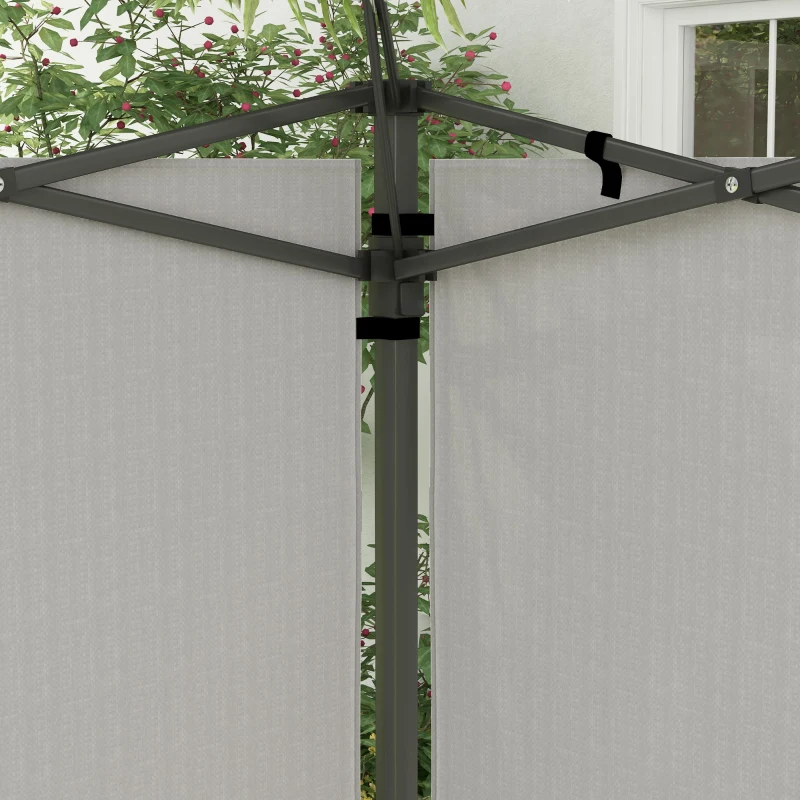 Outsunny 2-delige set zijwanden voor paviljoen 3x3 3x6 waterdichte zijpanelen met raam Wit