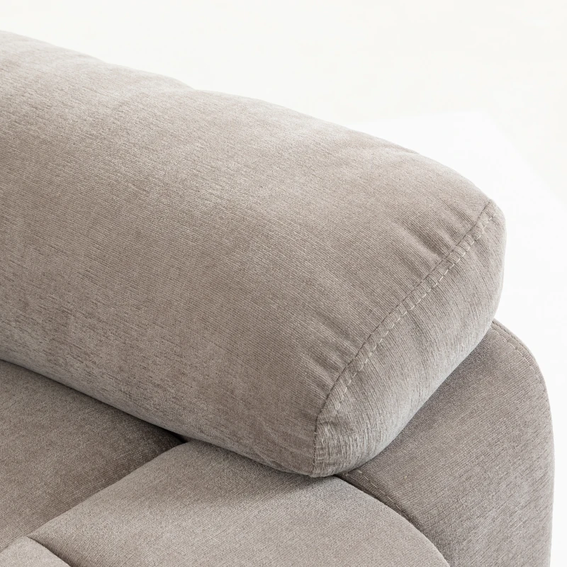 HOMCOM Massage-relaxfauteuil met warmte en vibratiemassage, verlengde voetensteun, draaifunctie, chenille, beige