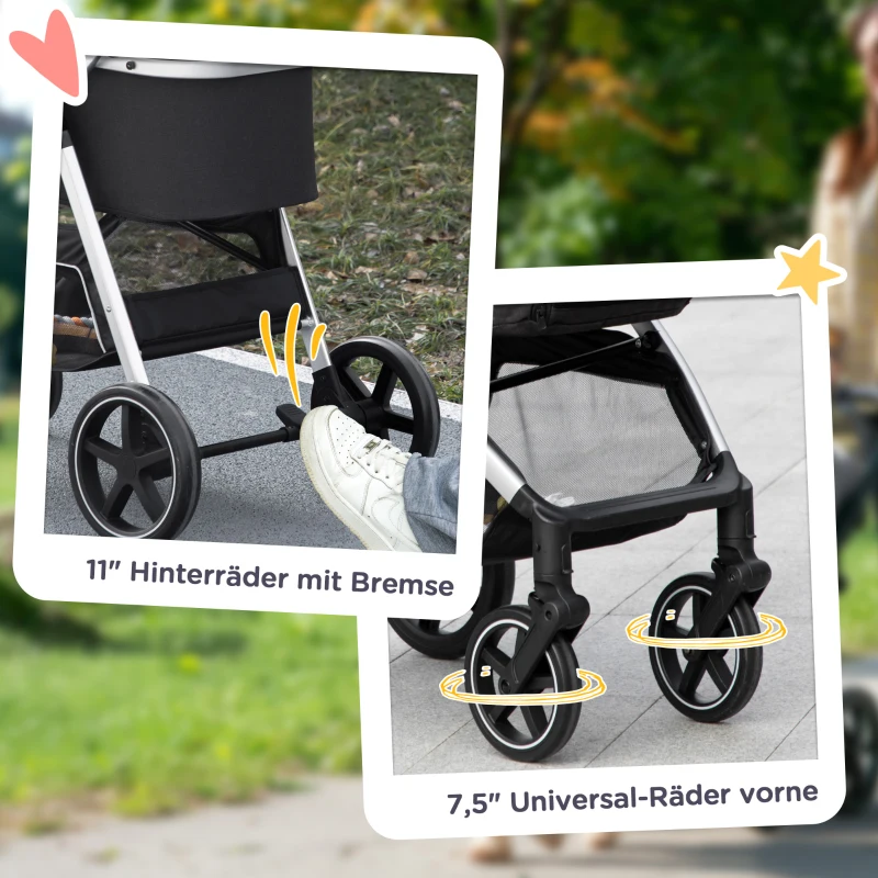 PawHut 2-IN-1 Hondenbuggy Huisdierbuggy, inclusief kussen, opvouwbaar, 1 opbergmand, 83 cm x 58 cm x 102 cm, Zwart