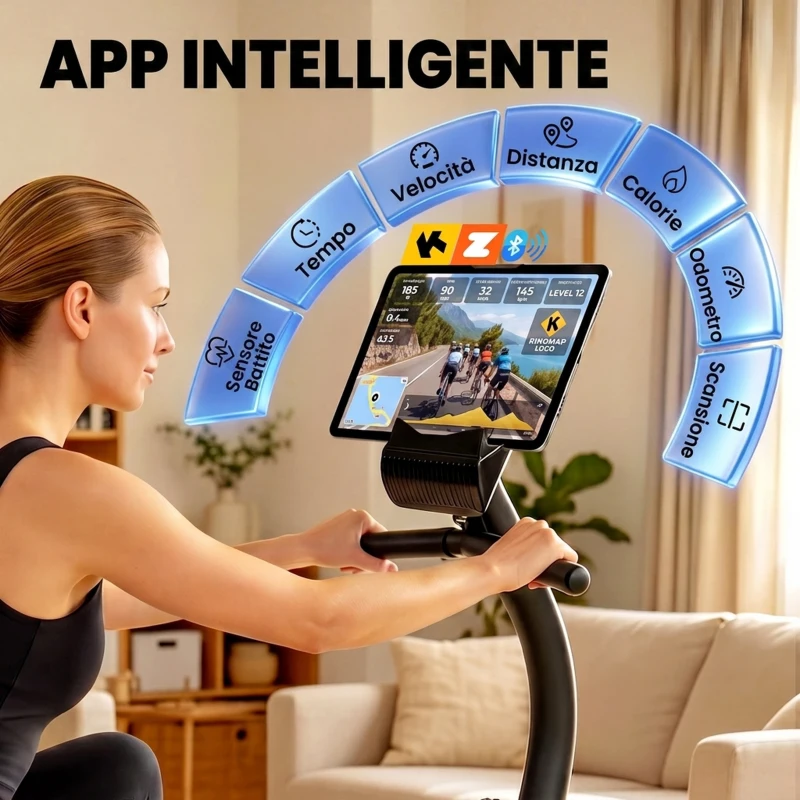 SPORTNOW Cyclette Orizzontale Magnetica con Resistenza a 8 Livelli e Display LCD, in Metallo, 136x56x106 cm, Blu