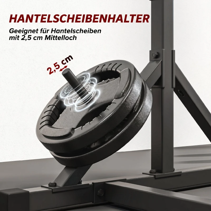 SPORTNOW Halterstandaard 2 niveaus schijfopslag van staal halterhouder tot 200 kg belastbaar Squat Rack