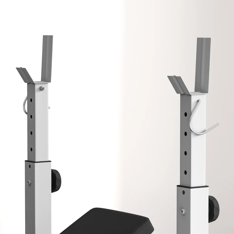 HOMCOM Adjustable Weight Bench with Squat Rack, Heavy Duty Bench Press Rack with Preacher Curl Pad, Leg Developer, Barbell Rack, Butterfly, Home Gym Strength Training Multiuse Workout Bench, Grey