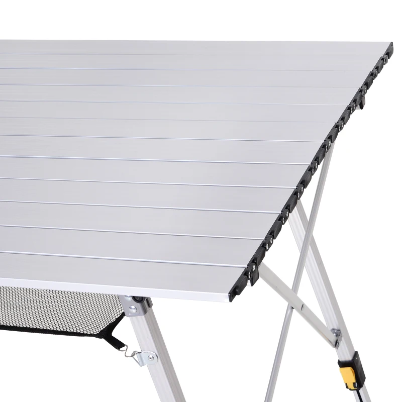 Outsunny picknick klaptafel, klaptafel, in hoogte verstelbare campingtafel, incl. Draagtas, aluminium, zilver, 120 x 70 x 58-73 cm, klaptafel, campingtafel, klaptafel, in hoogte verstelbaar draagtas aluminium | Aosom.de