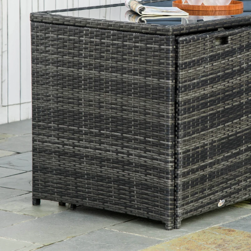 Outsunny 5 stuks Polyrattan tuinmeubelen rotan dining set tuinset grijs