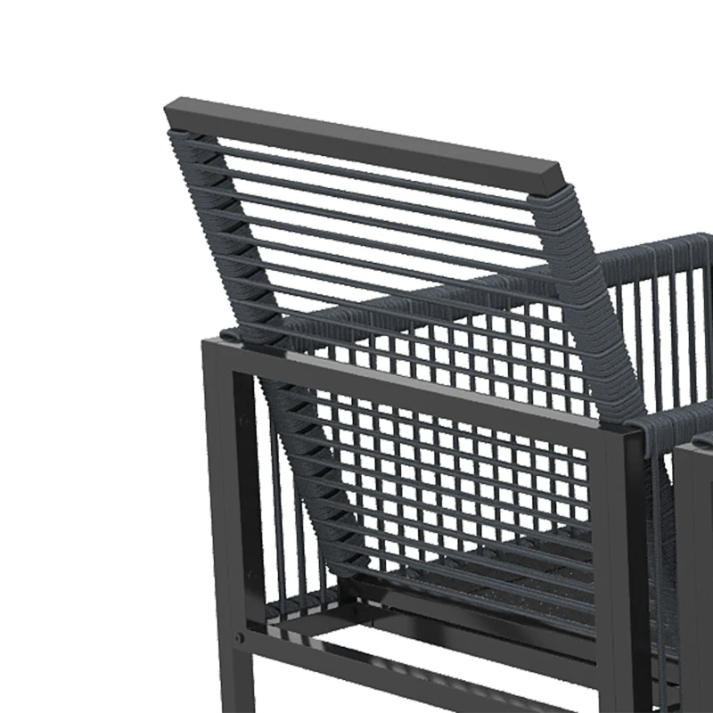 Outsunny 5 Pieces Garden Dining Set, Outdoor Patio Cube Set, 4 Seater Outdoor Table and Chairs with Foldable Backrest, Dark Grey