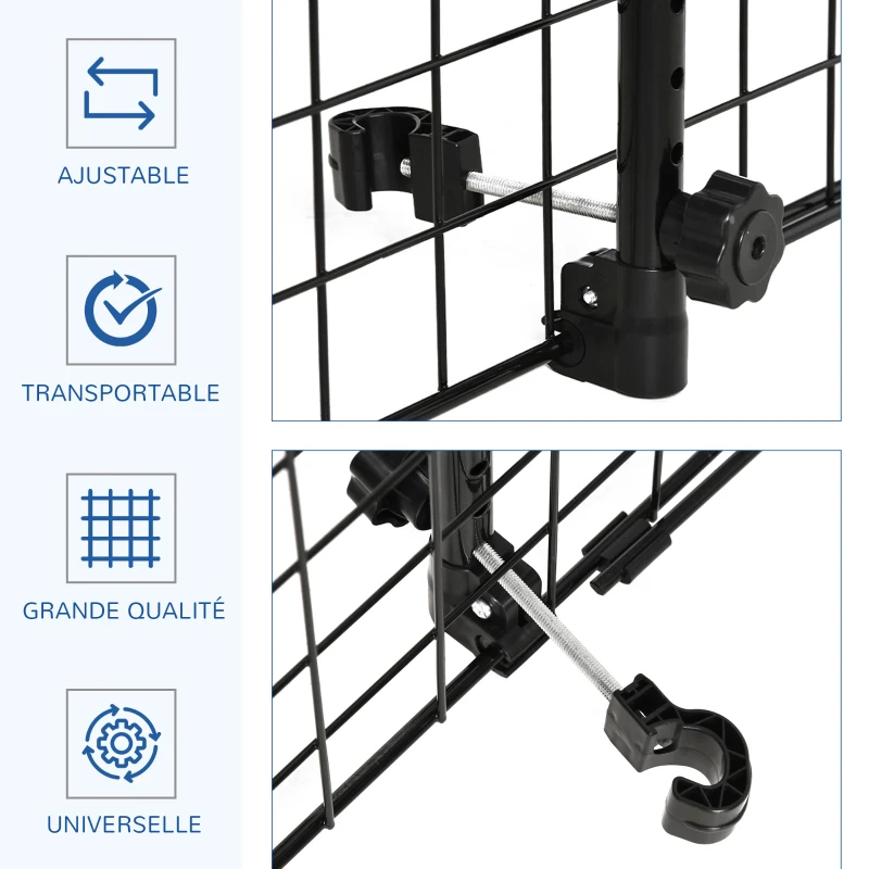 PawHut Grille de séparation voiture universelle pour chien, barrière de protection adaptée aux SUV et aux sièges auto, largeur réglable sans outils, installation facile, noir