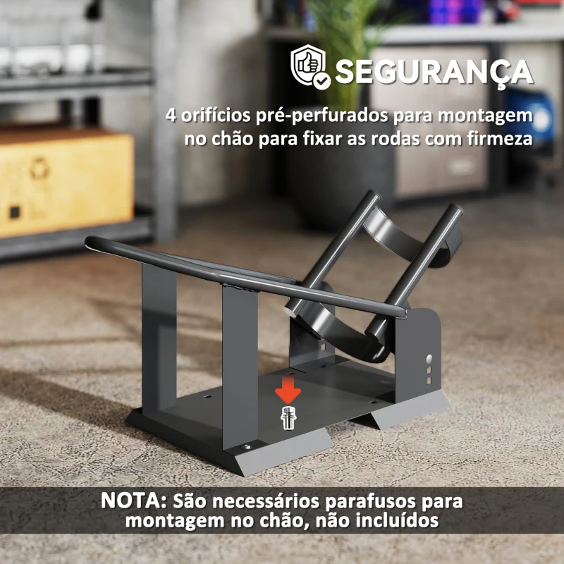 HOMCOM Cavalete de Moto Carga 816,5 kg Suporte para Roda Dianteira de Motocicleta com Altura Ajustável em 3 Níveis para Rodas Ø38,1-53,34 cm Preto