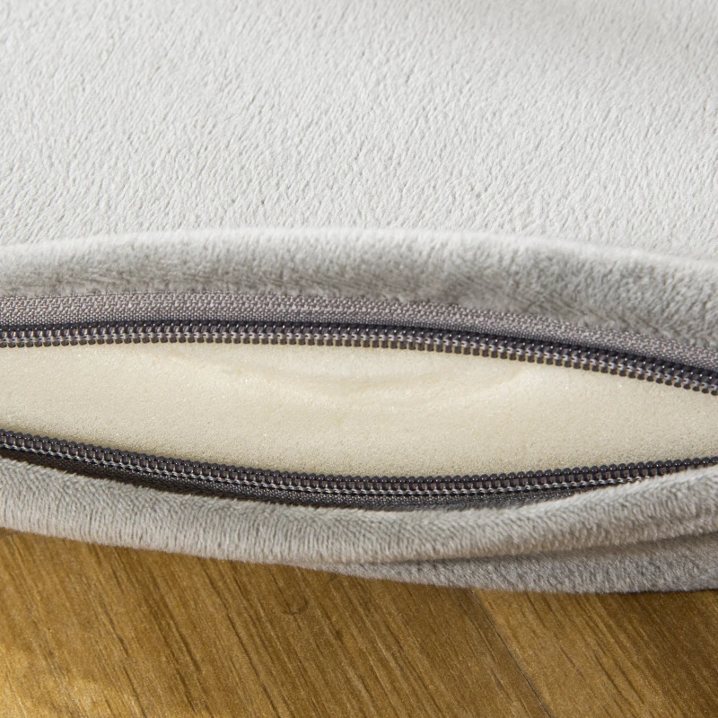 PawHut Cuccia per Cani e Gatti Rotonda, Rialzata e Lavabile in Cotone PP, Cuscino Imbottito, Φ93x15cm, Grigia