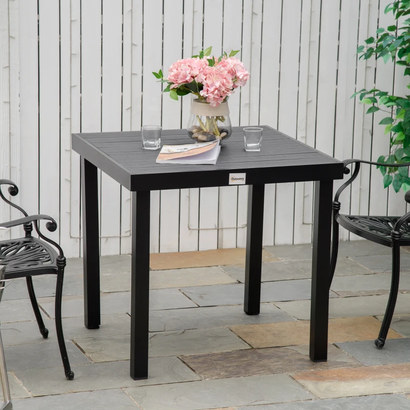 Outsunny tuintafel voor 4 personen, aluminium 80cm x 80cm x 74cm