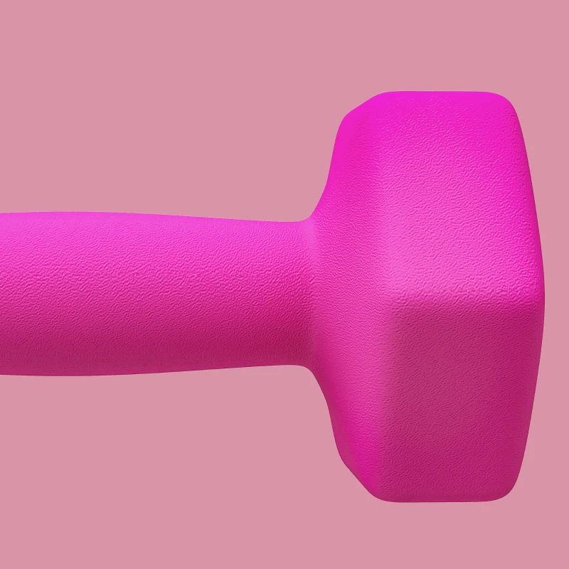 SPORTNOW Lot de 2 haltères hexagonales avec poignée antidérapante pour l'entraînement à la maison, 2 x 3 kg, rose
