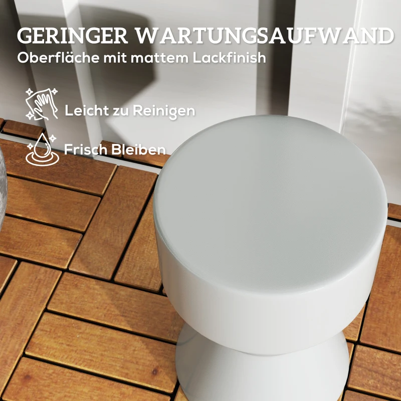 Outsunny Keramische Tuinkruk 120kg Belastbaar Ø33 x 45,5 cm Weerbestendige Tuin Kruk in Zandlopervorm Lichtgrijs