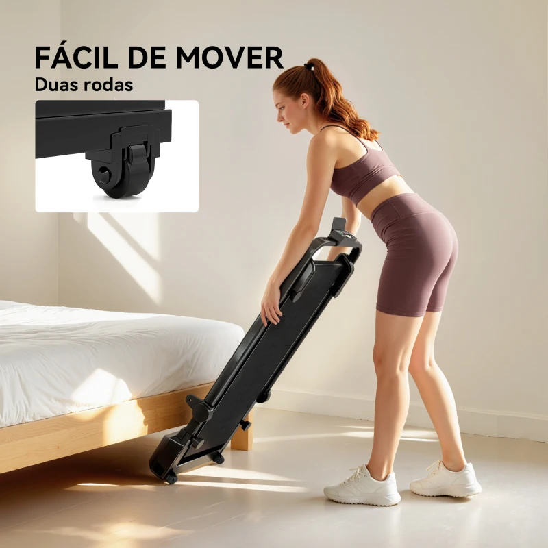 HOMCOM Passadeira Dobrável 2 em 1 Elétrica com 2,5HP 10 km/h Ecrã LED e Controlo Remoto 130x59x96 cm Preto e Azul