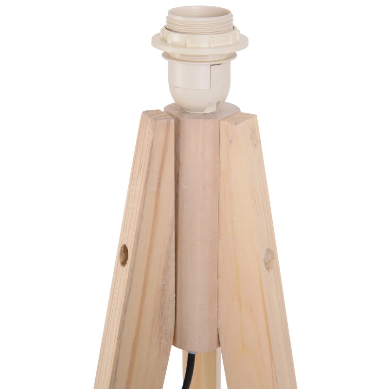 HOMCOM Lampada da Terra con Treppiede Paralume in Tessuto, Altezza 146 cm, Supporto Lampadina E27, Crema, 52x52x146 cm