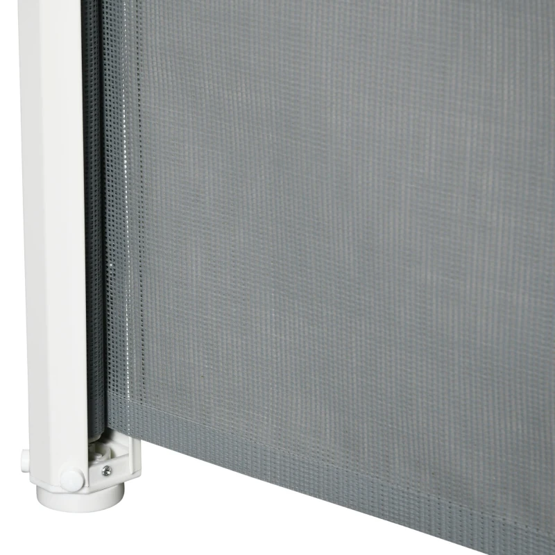 PawHut Barreira de Segurança para Cães Extensível Grade Retrátil para Animais de Estimação com Extensão Aço e Tecido de Textilene para Escadas e Portas 5,5-115x5,5x82,5cm Cinza
