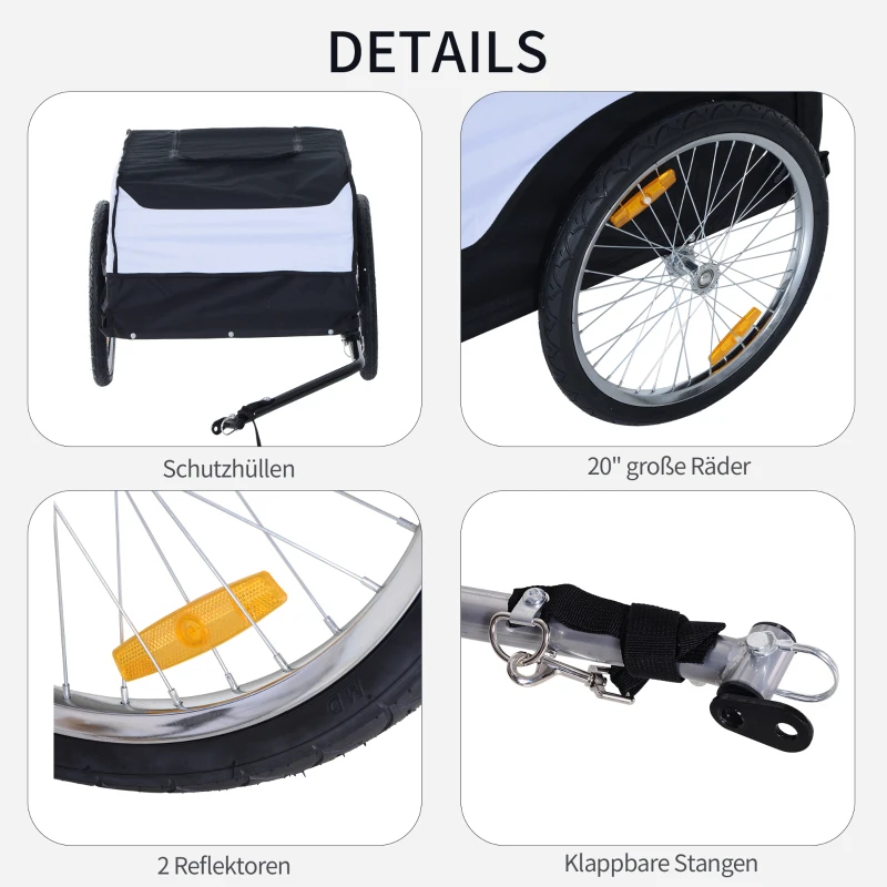 HOMCOM Transportaanhanger vrachtaanhanger fiets aanhanger fietsaanhanger(m-6)