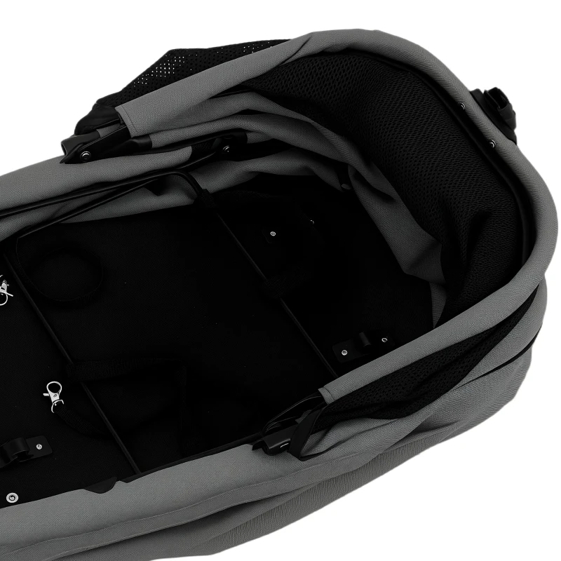 PawHut Dog Stroller, 3 in 1 Foldable Pet Stroller for Small Puppy Cat with Detachable Travel Carrier, Storage Basket, Grey