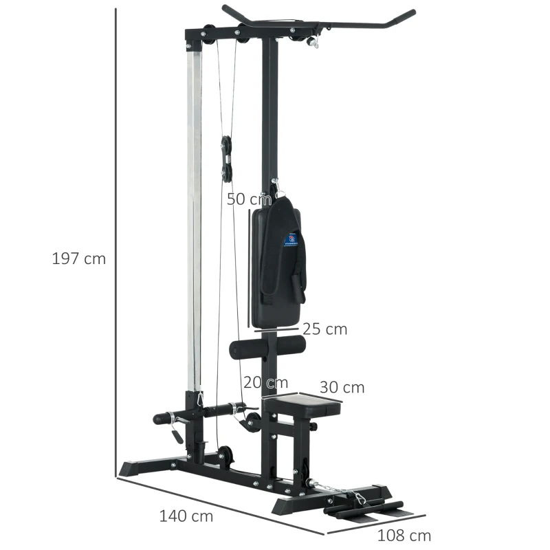 Station de musculation - Aosom.fr x FFHandball - Station à Poulie, tirage poitrine, banc de musculation Musculation