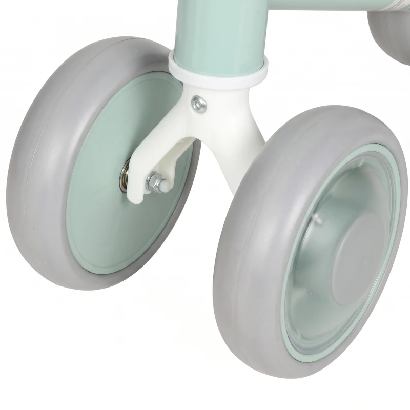 AIYAPLAY Baby Balance Bike for 1-2 Years Old, Light-up Toddler Balance Bike with Adjustable Seat, 4 Silent EVA Wheels, Green
