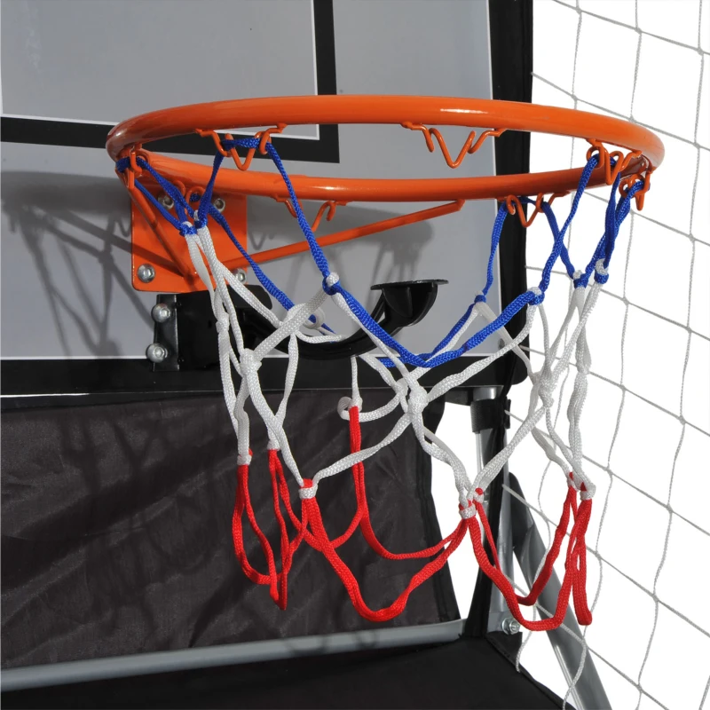 HOMCOM Jeu de basketball arcade pliable à 2 panier 4 balles pompe de gonflage, panier de basketball avec système de pointage, 4 bouton fonctionnement et 8 modes, 205x110x205cm, noir et blanc(m-8)