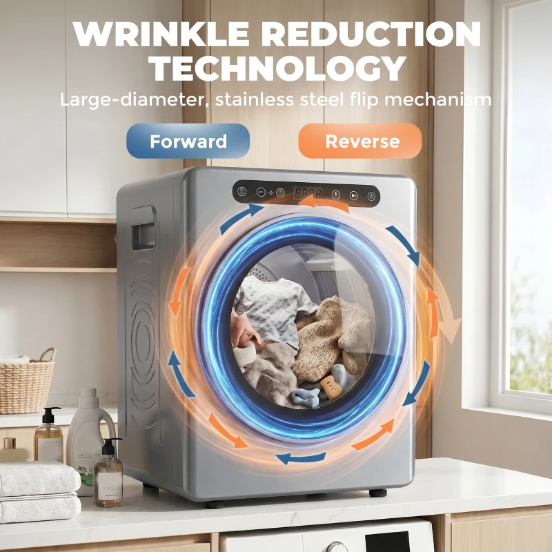 HOMCOM 5 kg Compact 40-60℃  Tumble Dryer - Silver Tone