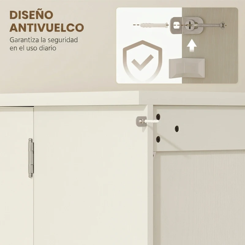 HOMCOM Armario Despensa Cocina con 2 Puertas 16 Estantes y Estante Ajustable para Comedor Salón 60x40x120 cm Crema