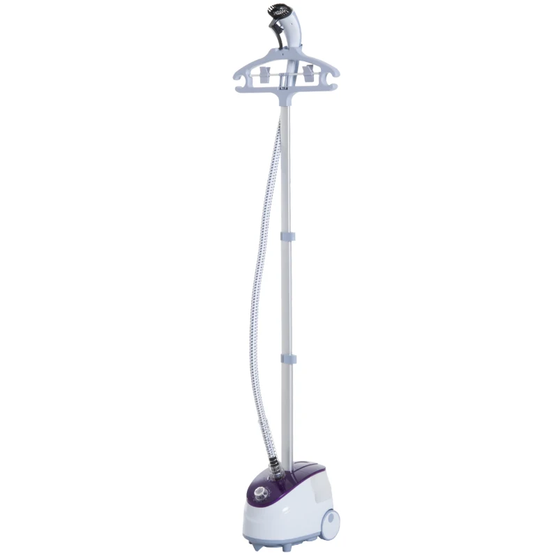HOMCOM Plancha de Vapor con Depósito de 1.8L y Temperatura Ajustable a 11 Niveles tipo Centro de Planchado Vertical 1950W 21.5x30x150cm