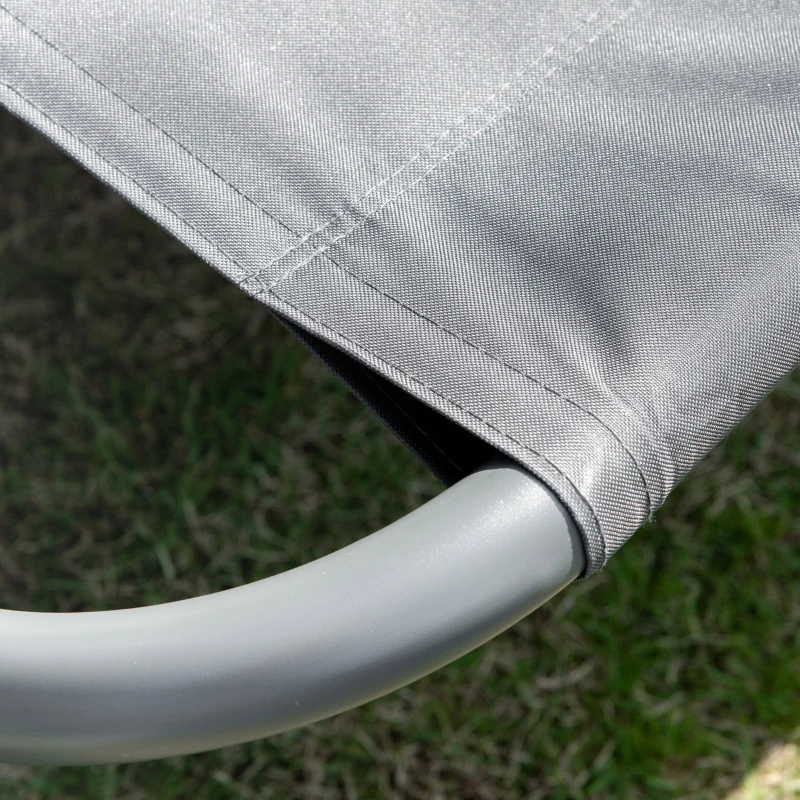 Outsunny Espreguiçadeira Dupla de Jardim com Toldo Ajustável  Rodas e 2 Almofadas para 2 Pessoas 200x175x134 cm Cinza