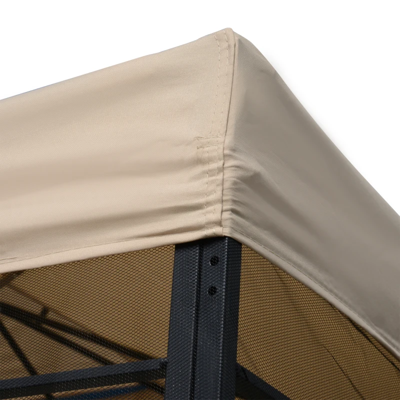 Outsunny Partytent voor in de tuin paviljoen partytent feesttent tuintent met 4 schappen 3 x 3 m