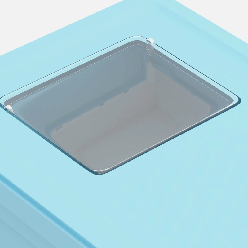 PawHut Hooded Cat Litter Box, Portable Pet Toilet, with Scoop, Front Entry - Light Blue