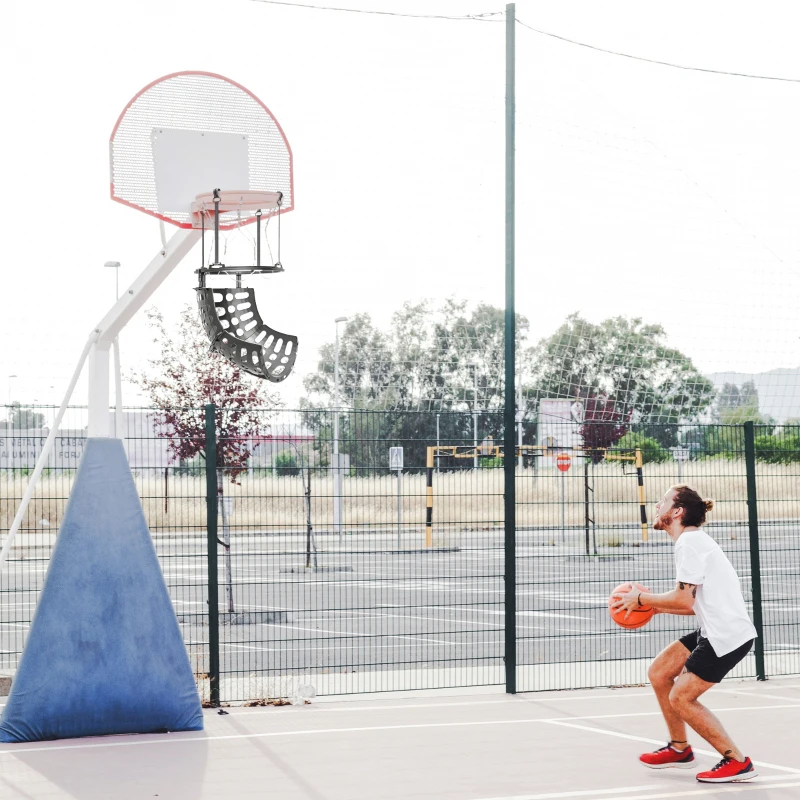 SPORTNOW Basketball-Rebounder, höhenverstellbar, 360° drehbar, Kunststoff, 35,6L x 35,6B x 75,5H cm, Schwarz