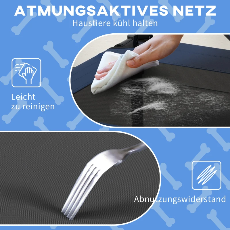 PawHut Hondenbed met Dak, Ademend, Waterafstotend, tot 20 kg, 76 x 61 x 69,5 cm, Donkerblauw
