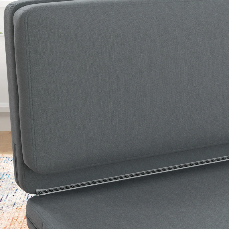 HOMCOM 3-in-1 faltbarer Relaxsessel, Gästematratze, teilbar, 138 cm breit, Dunkelgrau