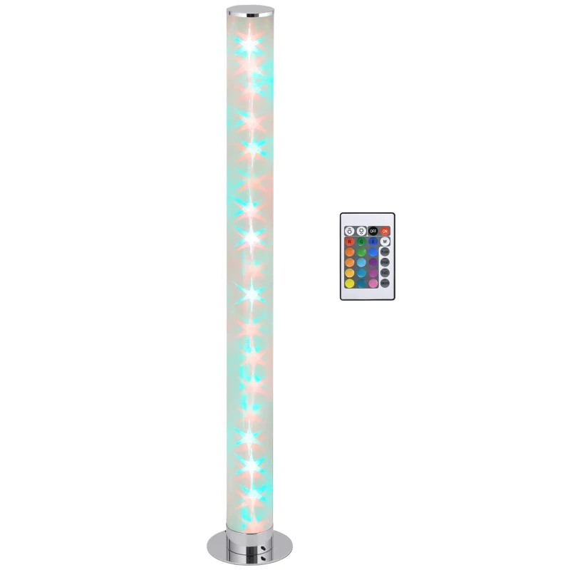 HOMCOM RGB Floor Lamp, Dimmable Corner Lamp with Remote Control & 16 Colours Effects, LED Modern Mood Lighting for Living Room Bedroom Gaming Room, Max Power 5W