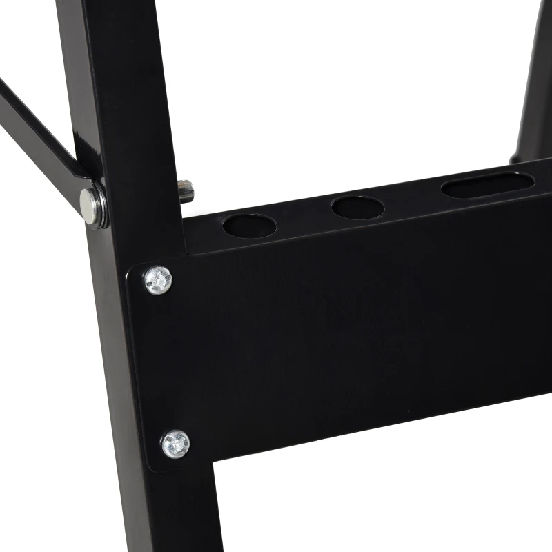 HOMCOM Banco de Trabajo Plegable Portátil con Tableros Ajustables Ángulo y Distancia 63,5x60,5x78 cm Madera Natural y Negro
