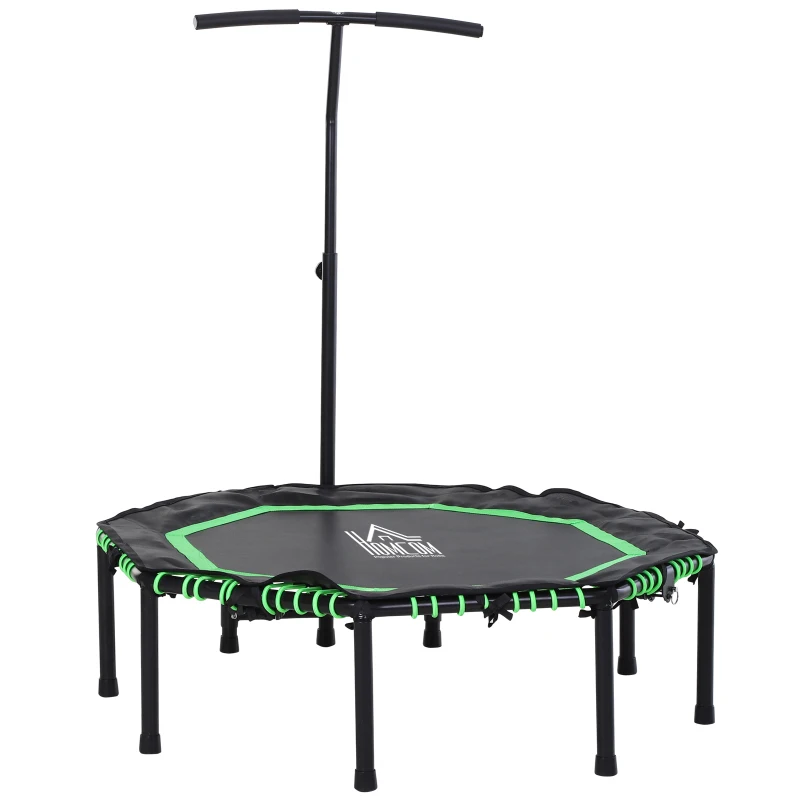 HOMCOM Fitnesstrampoline voor kinderen en volwassenen tuintrampoline groen + zwart