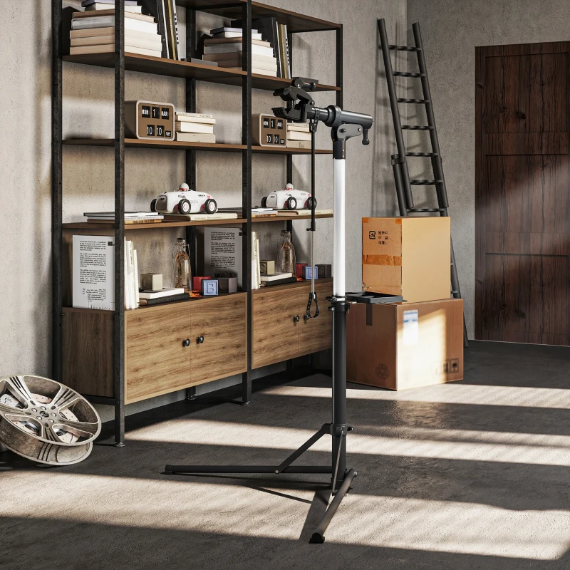 HOMCOM Fahrrad-Reparatur-Ständer, Halter für Fahrräder zum Warten und Reparieren, 40 kg belastbar, höhenverstellbar, Schwarz