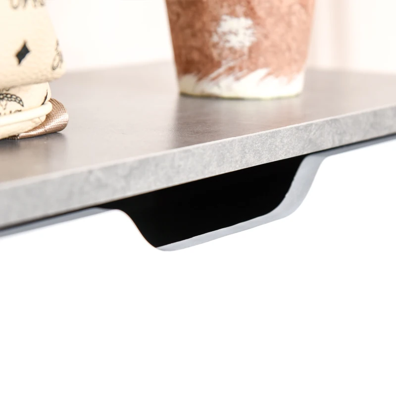 HOMCOM Meuble à chaussures meuble d'entrée placard de rangement, 2 portes abattantes, 62,5 x 26 x 81 cm, gris et blanc