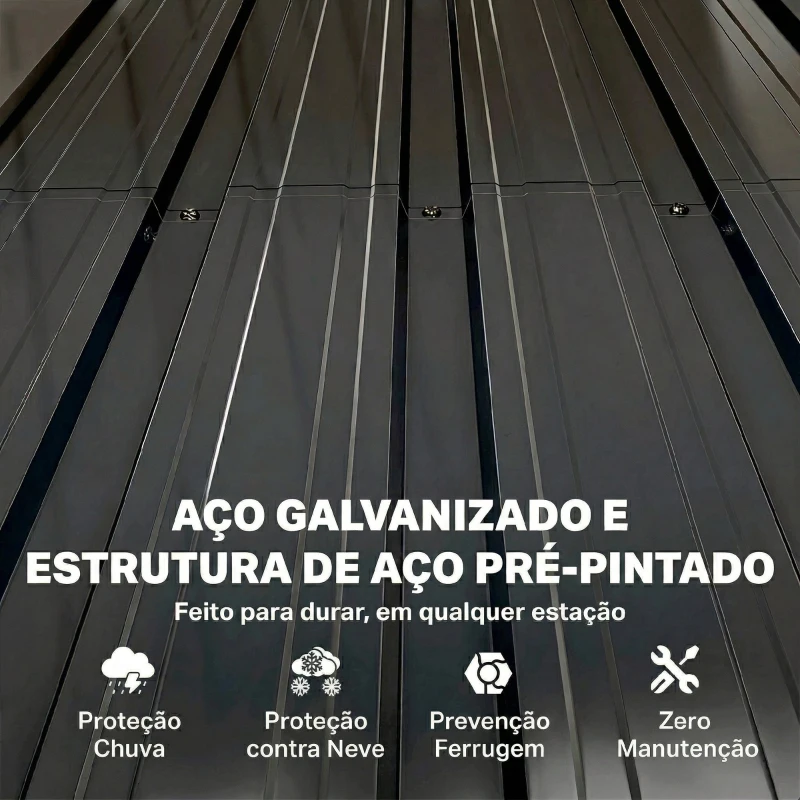 Outsunny Abrigo de Jardim 0,69 m² 83x89x163 cm com Telhado Inclinado Porta com Fecho Inclui Luvas Cinzento Escuro