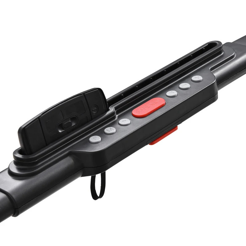 HOMCOM Elektrisches Laufband mit LCD Display, Faltbares Fitnessgerät, 1-10 Km/h, Stahl, Schwarz+ Grau+Champagner, 70 x 128 x 116 cm