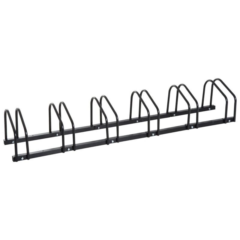 HOMCOM Râtelier 6 vélos dim. 160L x 33l x 27H cm acier galvanisé noir