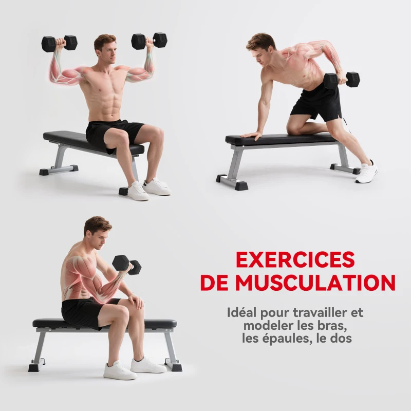 HOMCOM Haltère courte poids 20 Kg - 1 pièce, Haltère hexagonale entraînement musculaire & haltérophilie - métal caoutchouc noir