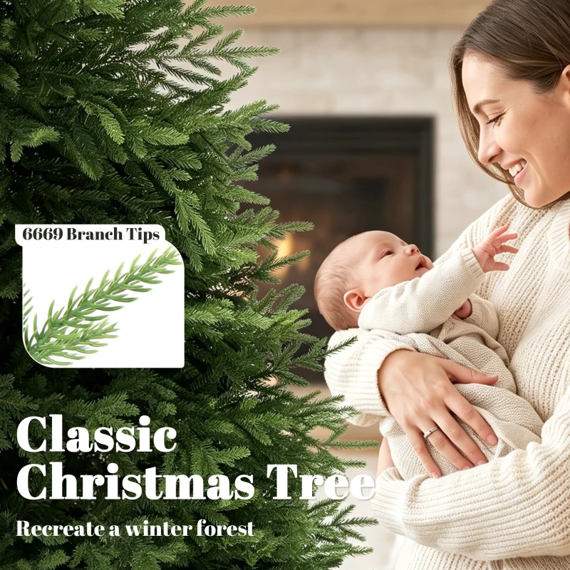 HOMCOM 5ft Artificial Christmas Tree, Hinged Xmas Tree with Realistic 513 PE & PVC Branch Tips, Fir Wood Base, Green
