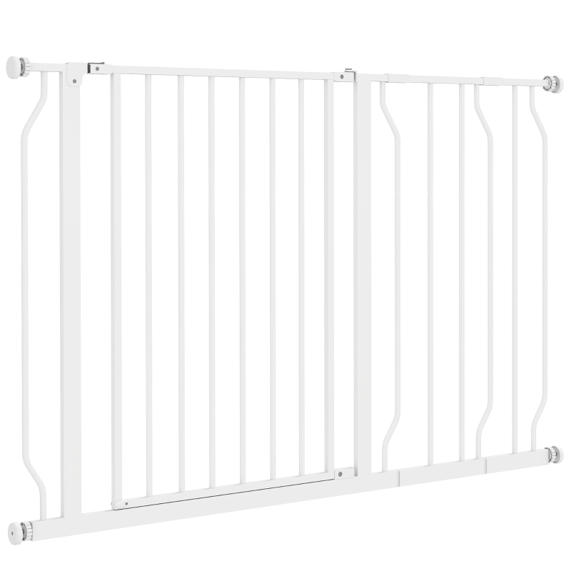 PawHut Hondenafzetting, Klemmontage, Verstelbare Lengte, Staal/ABS, 75-115 x 76 cm, Wit
