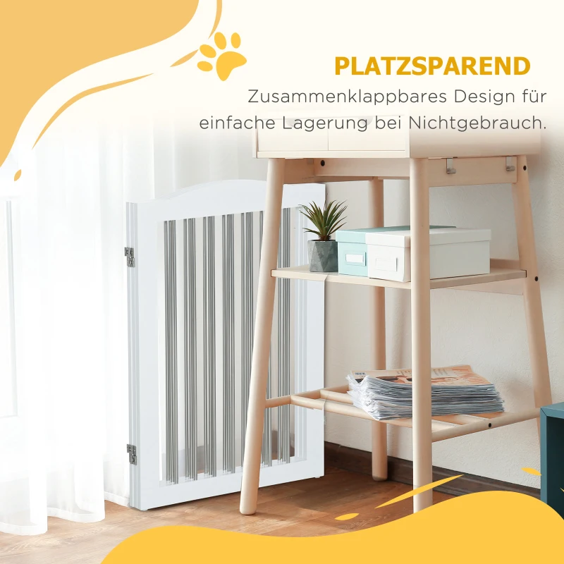 PawHut Hondenhekje, Vouwbaar, Aanpasbare Vorm, voor Honden tot 20 kg, 154 x 80 x 30 cm, Wit