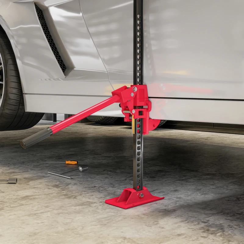 HOMCOM 3 Tonne Farm Jack, 33" High Lift Jack for 4x4 Tractors Trucks Agricultural Lifting, Red