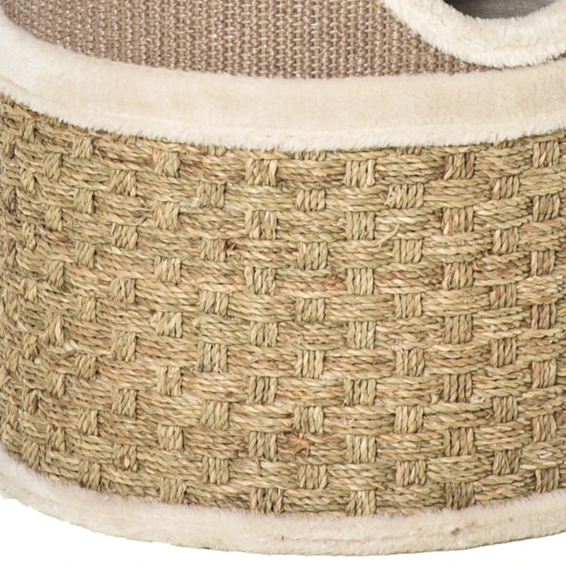 PawHut kattenkrabpaal Kattenton voor katten 3 niveaus Krabpaal klimboom Kattenmeubel met sisal pluche 37,5 x 37,5 x 70 cm(m-11)